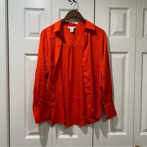cupcakes & cashmere Bright Orange Blouse